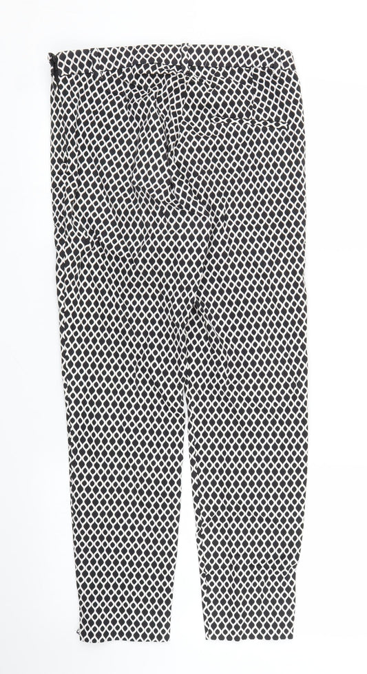 Womens UK Size 8 H&M Regular Fit Pedal Pusher Black Trousers