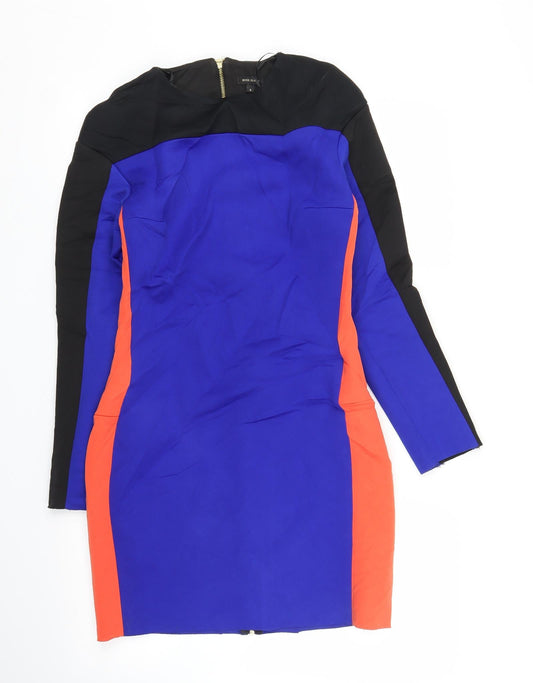 River Island Womens Blue Colourblock Sheath Size 8