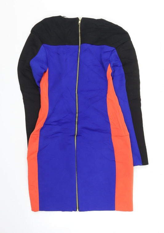 River Island Womens Blue Colourblock Sheath Size 8