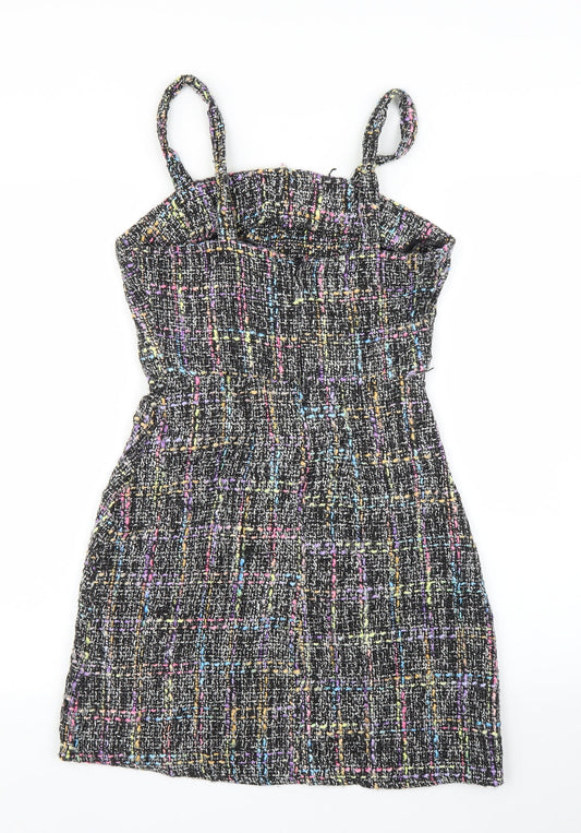 Primark Womens Black Plaid A-Line Size 6