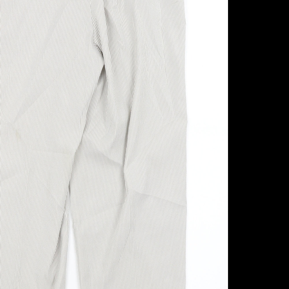 BM Womens Beige Striped Trousers Size 14 L25 in