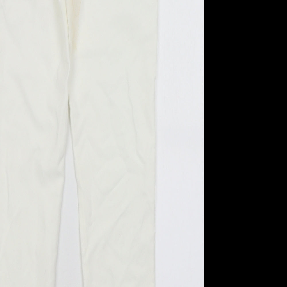 Womens UK Size S Preworn Regular Fit White Trousers