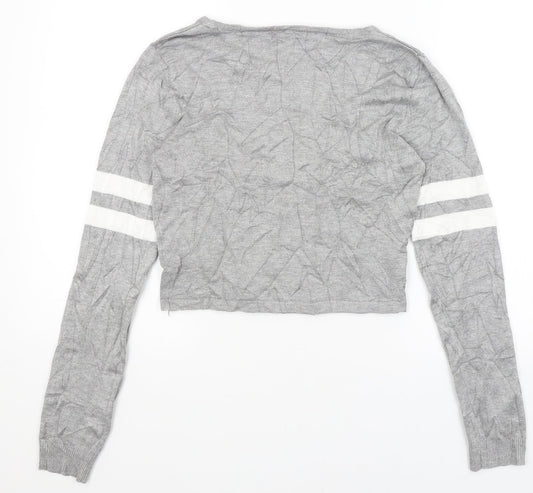 FOREVER 21 Womens Grey Cropped T-Shirt Size M