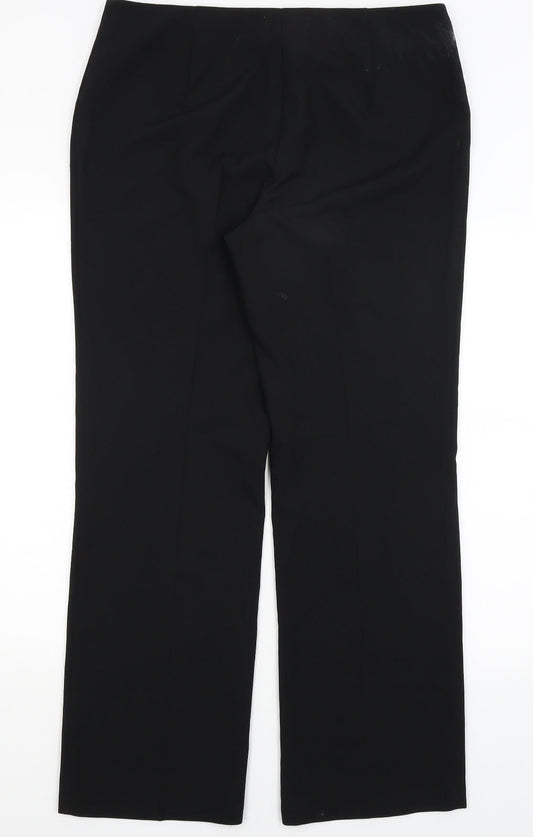 M&S Womens Black Dress Pants Trousers Size 14 L30 in