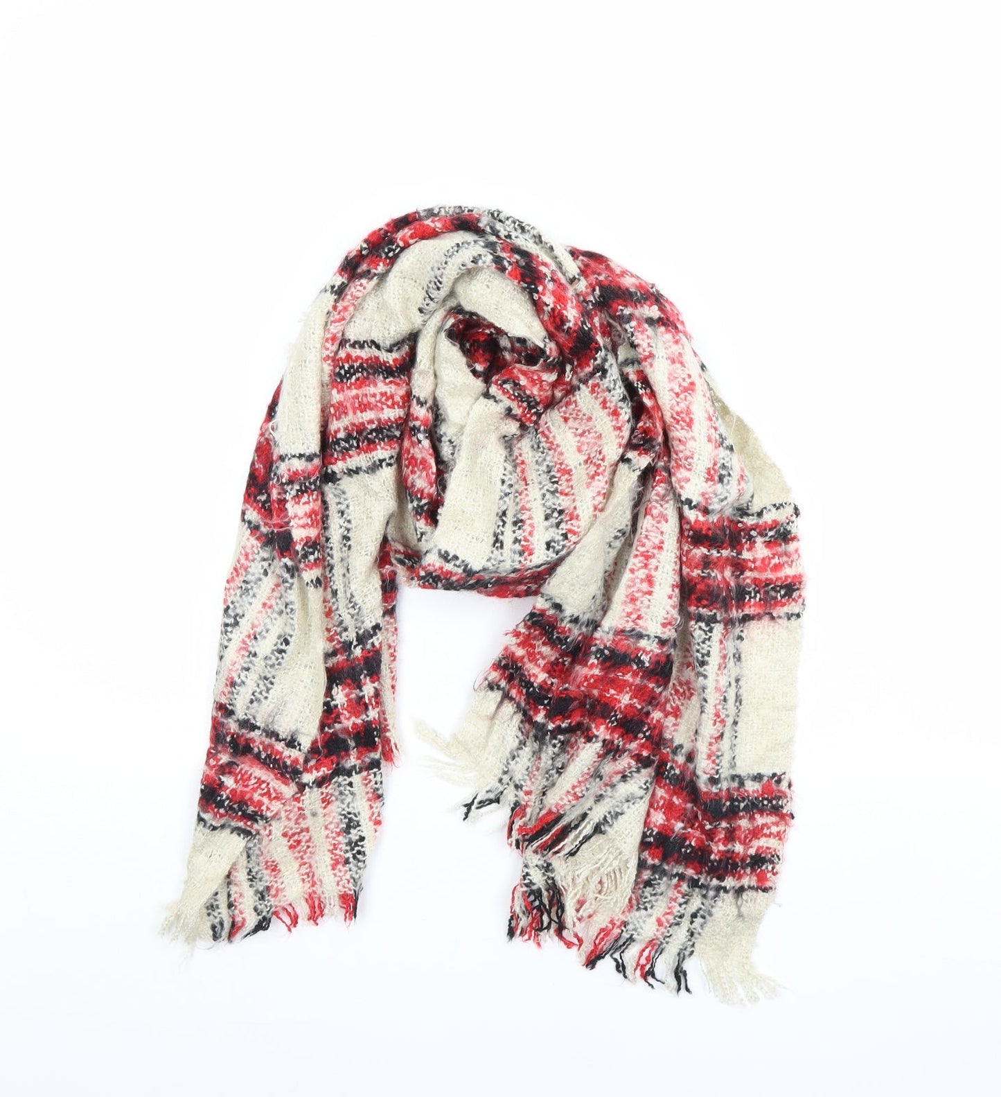 Preworn Womens Beige Check Scarf