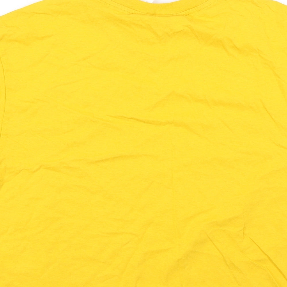 Miss Selfridge Womens Yellow Basic T-Shirt Size 8 - Cropped