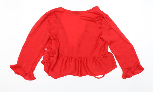Womens UK Size 12 Topshop Red Shrug Jumper