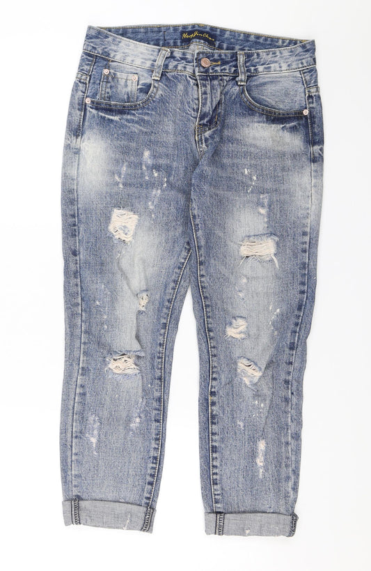 Hong Jin Chun Womens Blue Denim Cropped Jeans Size 27 in L22 in