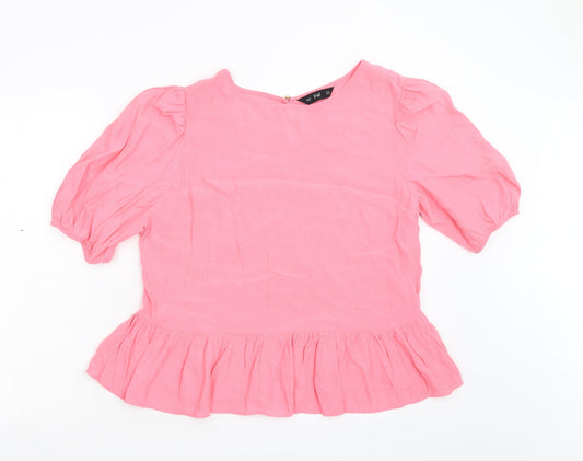 Womens UK Size 14 F&F Pink Basic Blouse