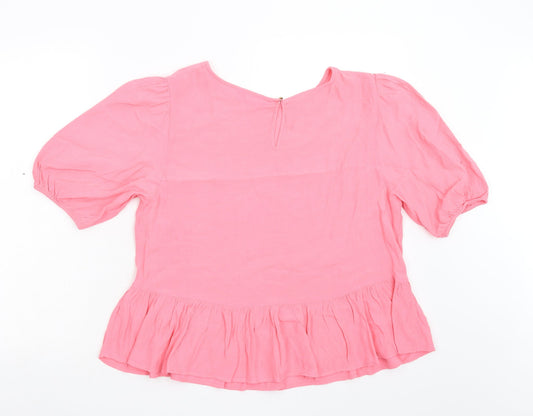 F&F Womens Pink Basic Blouse Size 14