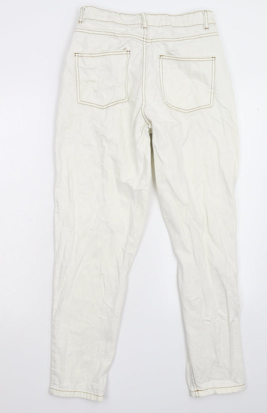Primark Womens White Denim Straight Jeans Size 8 L28 in