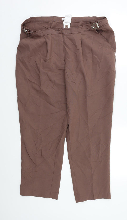 Womens UK Size 18 Damart Regular Fit Brown Trousers