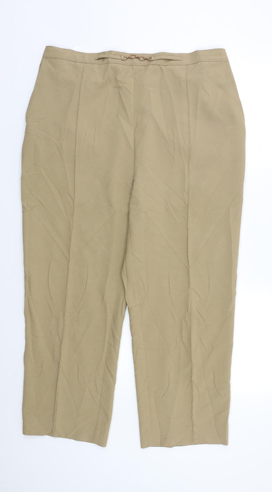 Womens UK Size 20 EWM Regular Fit Beige Trousers