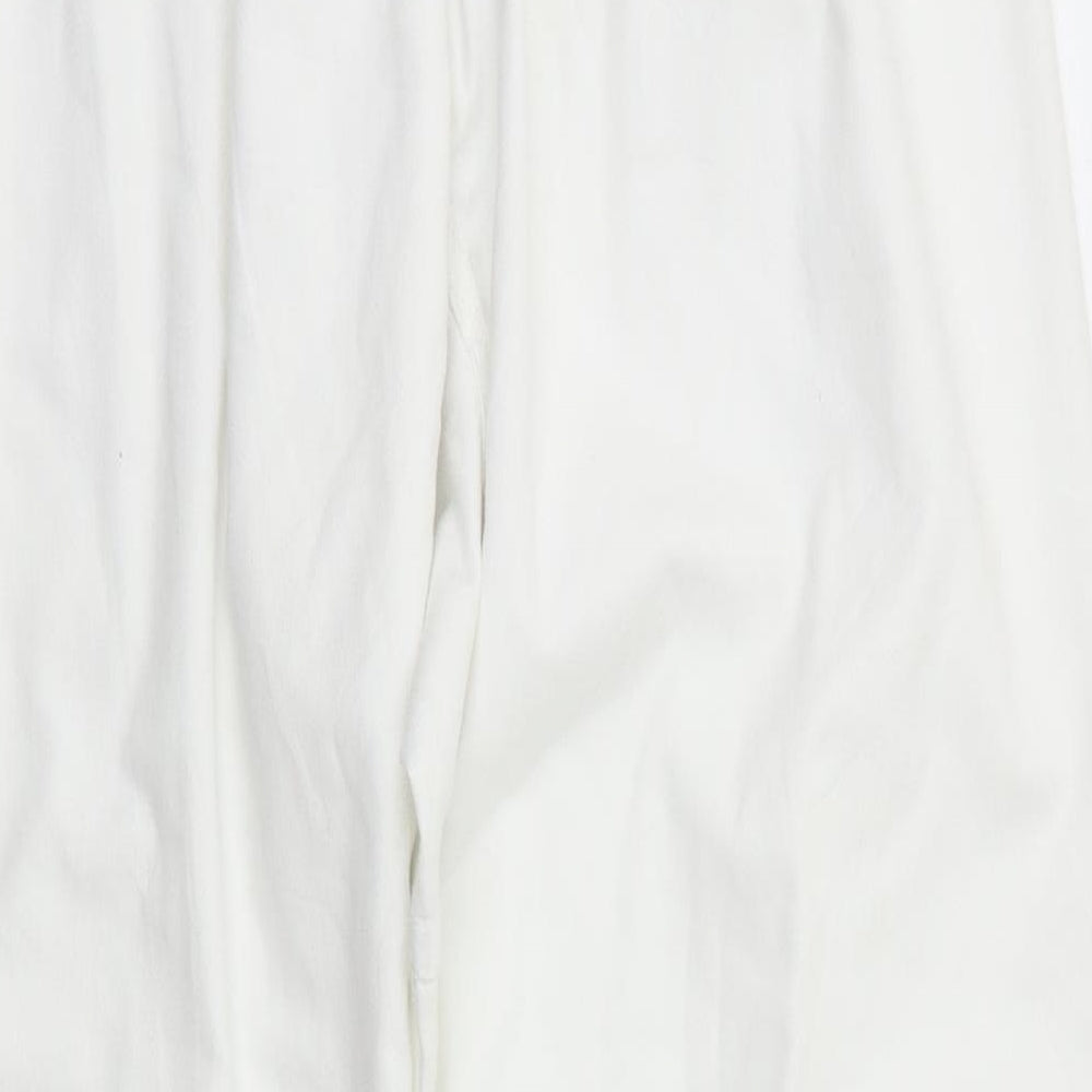 Womens UK Size M Preworn Regular Fit Sweatpants White Trousers