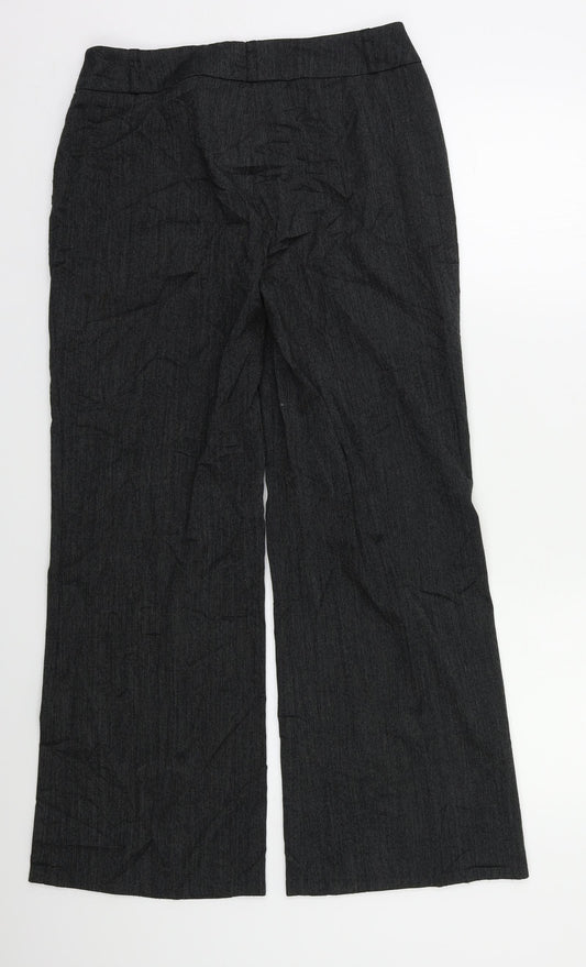 Womens UK Size 10 Wallis Regular Fit Dress Pants Grey Trousers