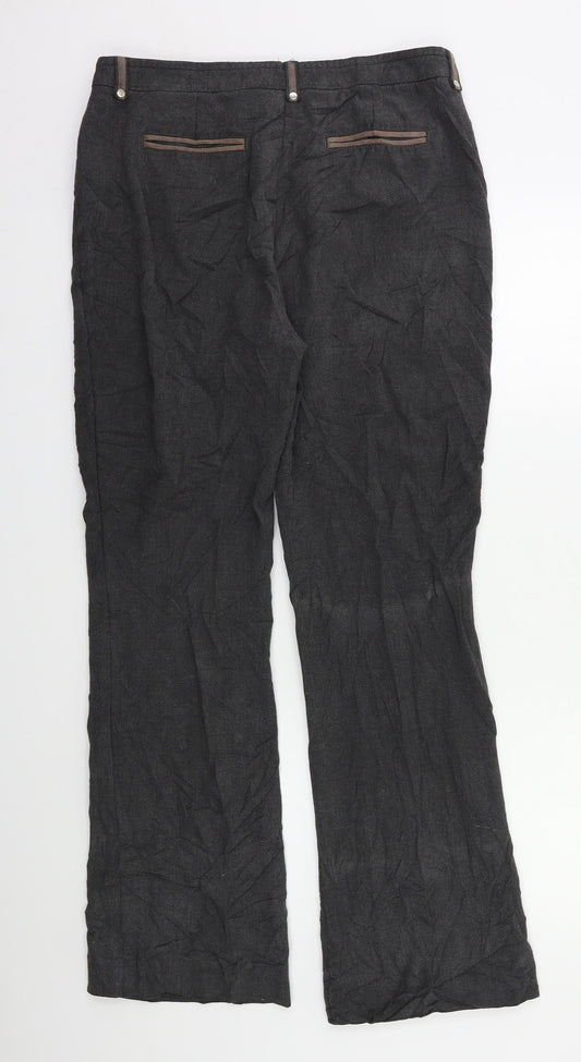 Per Una Womens Grey Trousers Size 12 L28 in