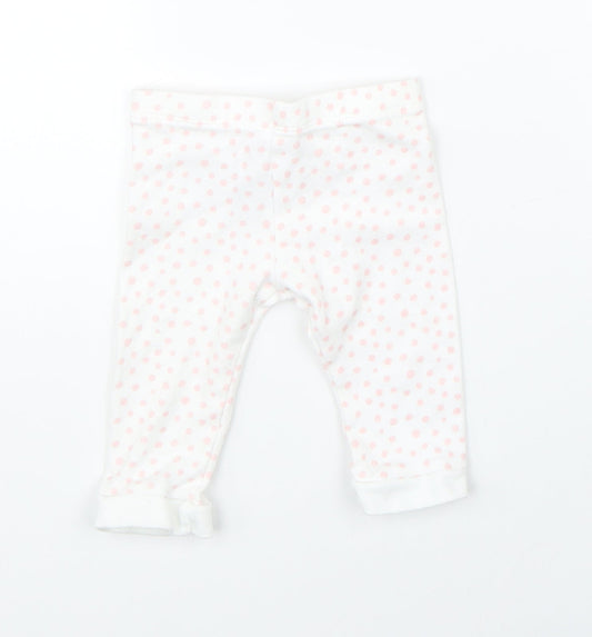 Disney Girls White Polka Dot Pyjama Pants Size 3-6 Months