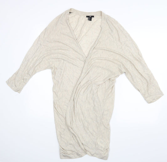 Womens UK Size 10 H&M Beige Wrap Blouse