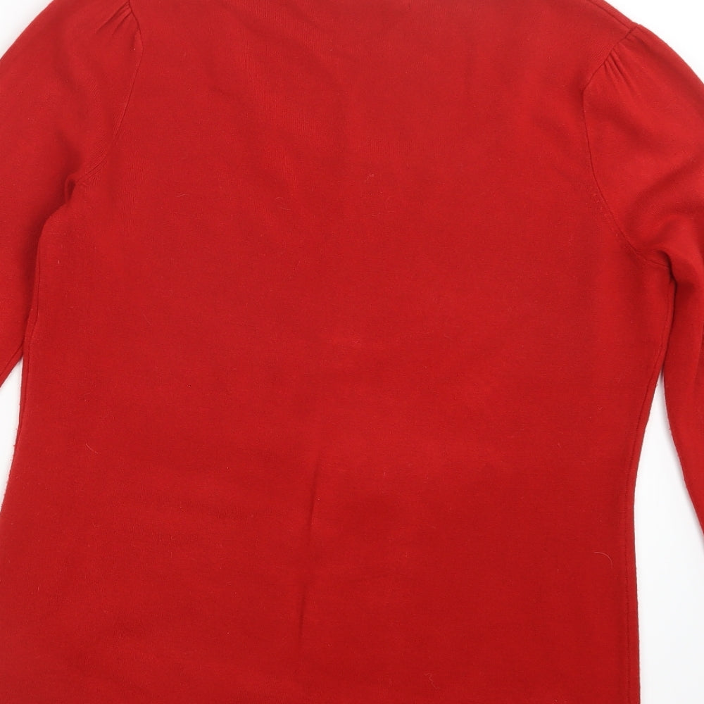 George Womens Red Knit Pullover Jumper Size 16