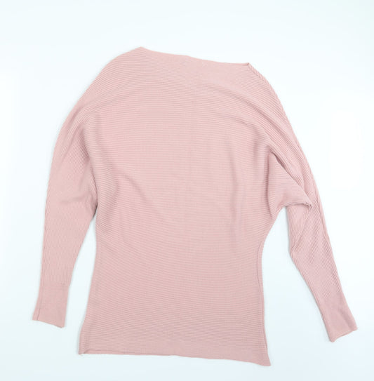 Boohoo Womens Pink Knit Pullover Jumper Size S