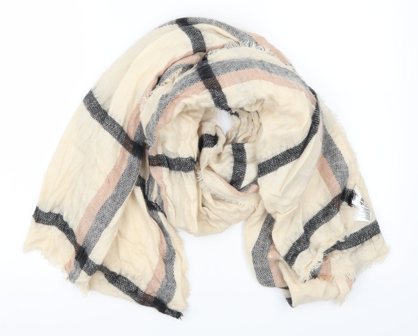 H&M Womens Beige Check Scarf