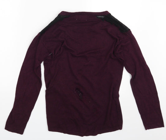 Womens UK Size 8 Papaya Purple Pullover Jumper