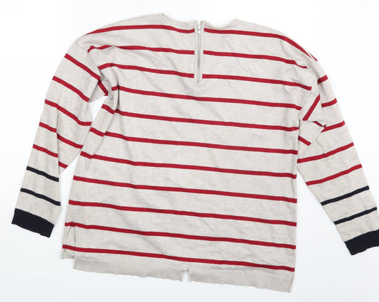89th & Madison Womens Multicoloured Striped Pullover Jumper Size L