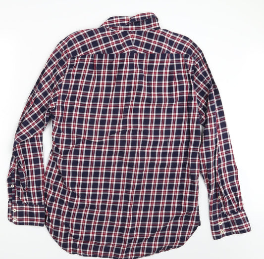 Mens UK Size One Size Herringbone Multicoloured Button-Up Long Sleeve Casual Sh