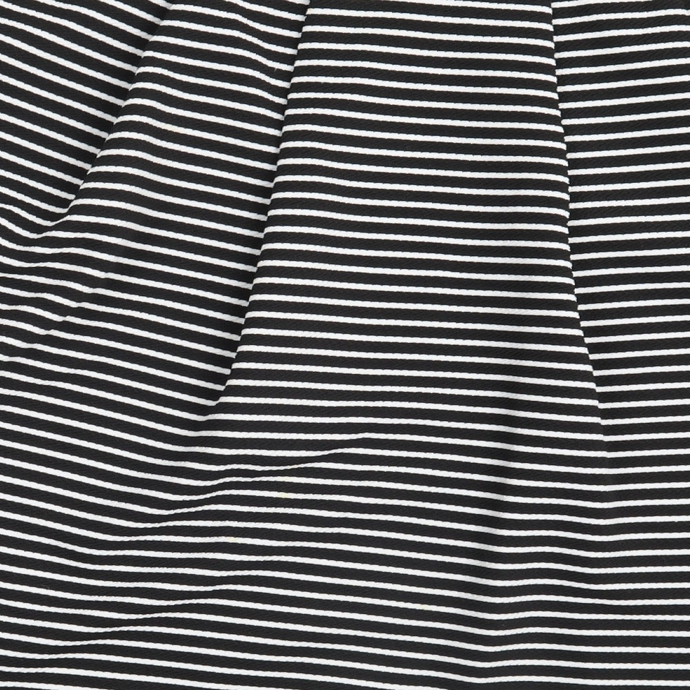 NEXT Womens Black Striped A-Line Skirt Size 14