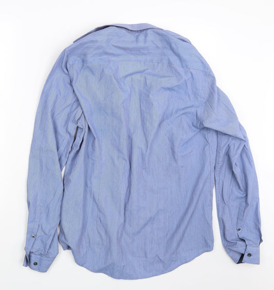 F&F Mens Blue Button-Up Size 15.5