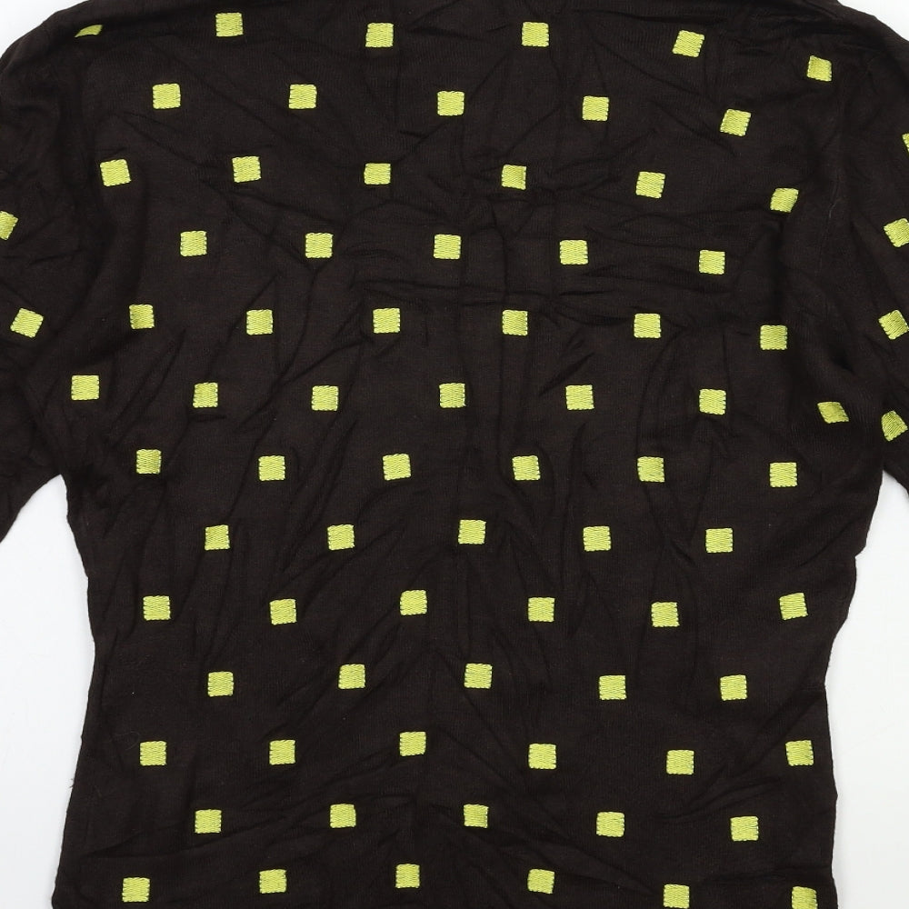 Kaliko Womens Brown Geometric Knit Pullover Jumper Size 8
