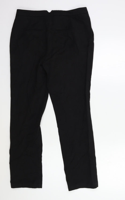 Womens UK Size 10 Papaya Regular Fit Black Trousers