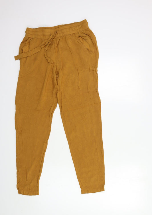 Womens UK Size 10 Primark Regular Fit Yellow Trousers