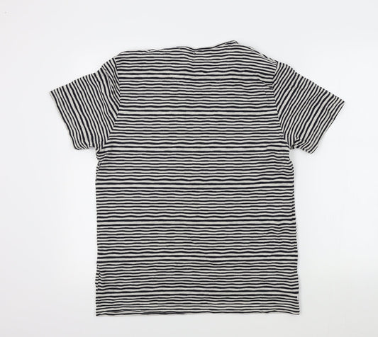 NEXT Womens Blue Striped Basic T-Shirt Size M