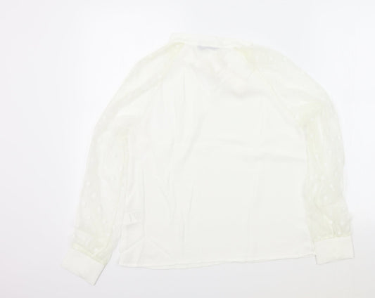 SheIn Womens White Colourblock Basic Blouse Size XS