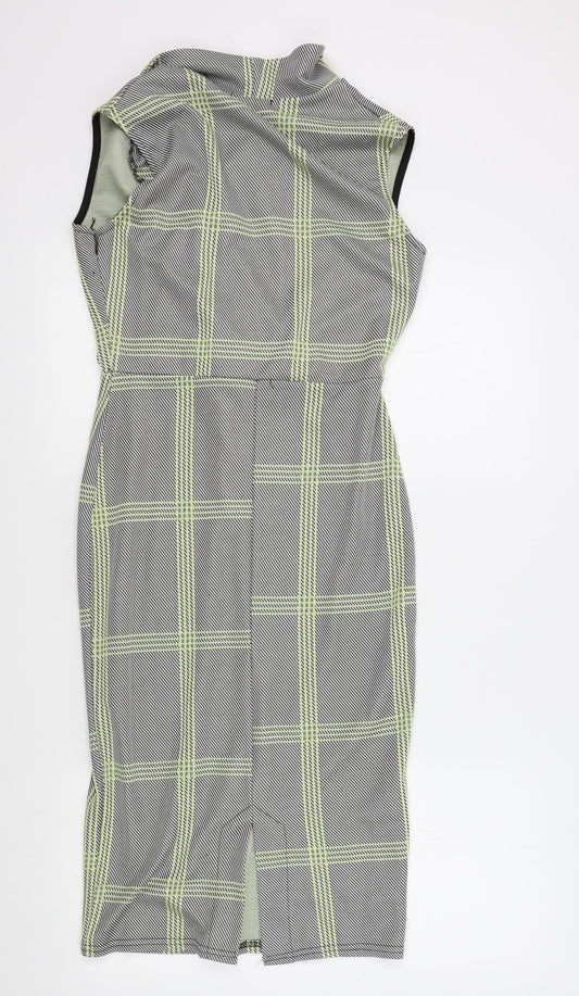 Pink Boutique Womens Black Geometric A-Line Size M