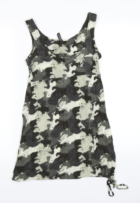 Divided Womens Green Camouflage Bodycon Size 4