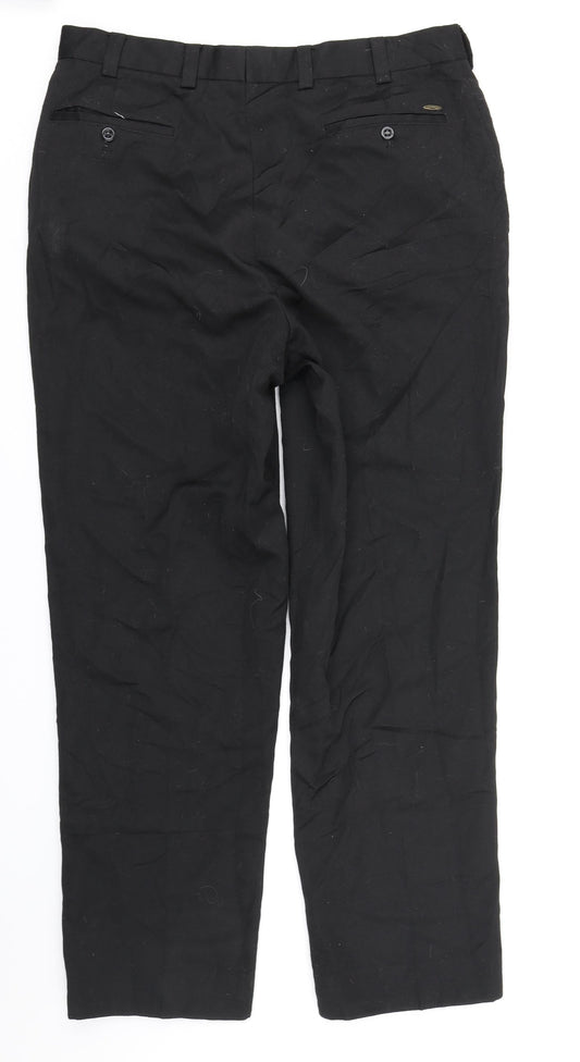 Oakman Mens Black Trousers Size 36 in L28 in