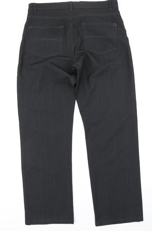 Jeff & Co Mens Grey Trousers Size 34 in L30 in