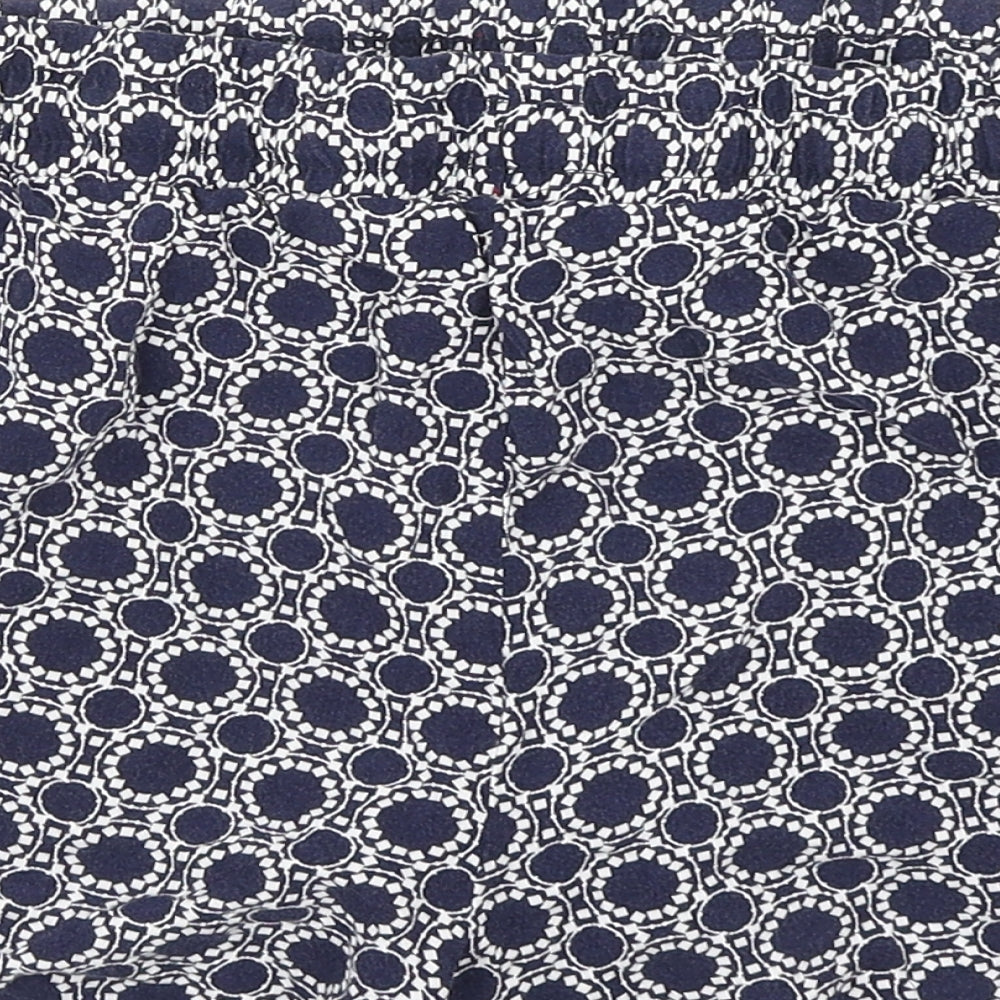 Papaya Womens Blue Batik Hot Pants Shorts Size 8