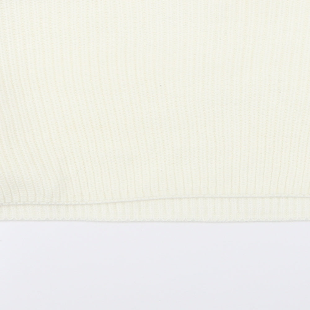 Womens UK Size M Missguided White Pullover Jumper