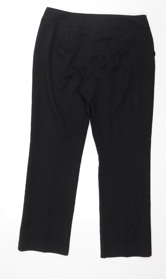 Preworn Womens Black Trousers Size 14 L30 in