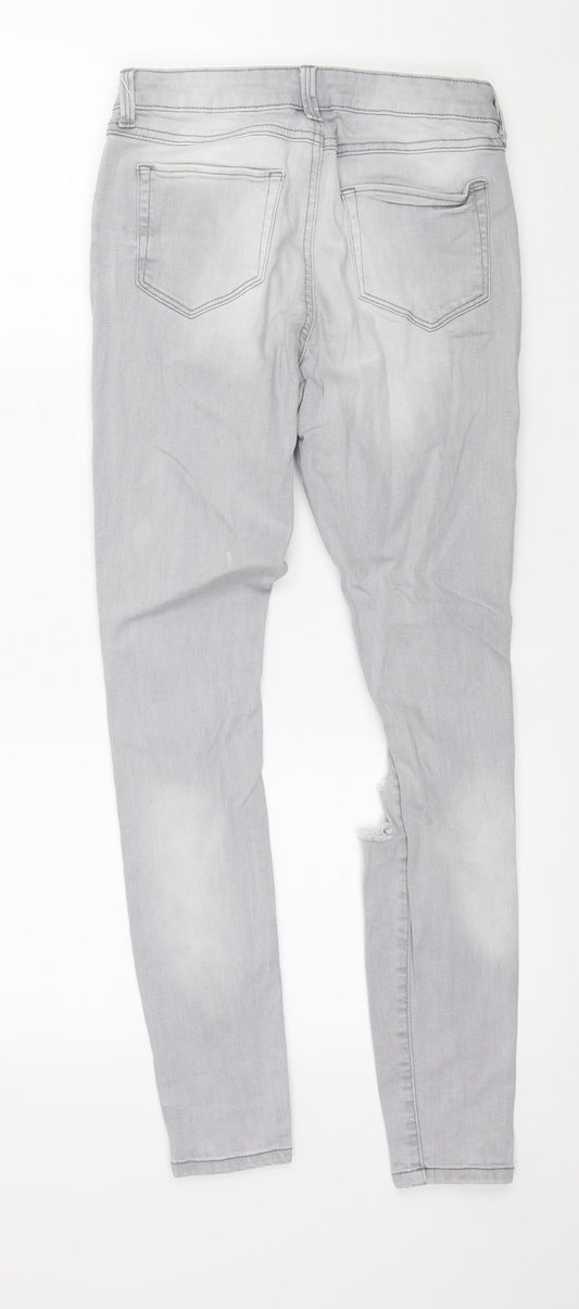 Denim & Co. Womens Grey Denim Skinny Jeans Size 8 L27 in