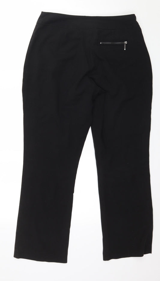 Womens UK Size 32 in M&Co Regular Fit Black Trousers