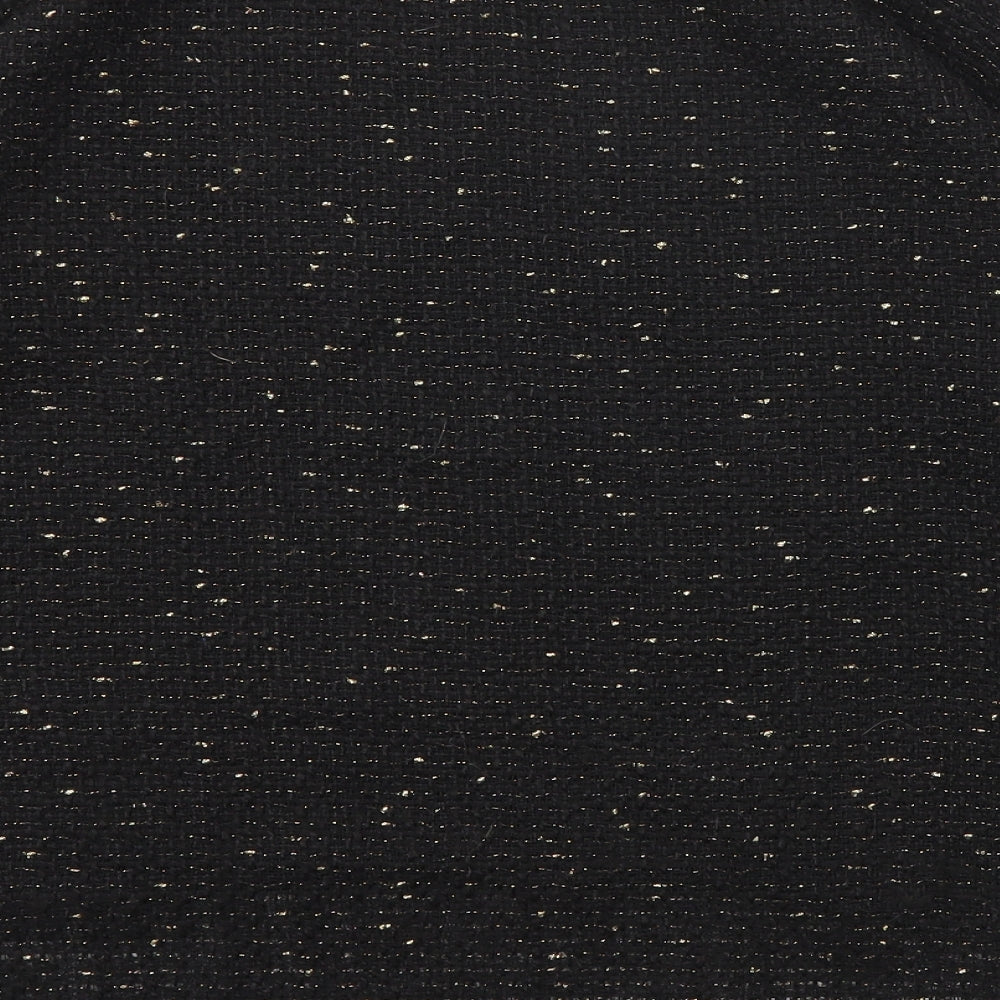 Womens UK Size XS Zara Black Basic T-Shirt