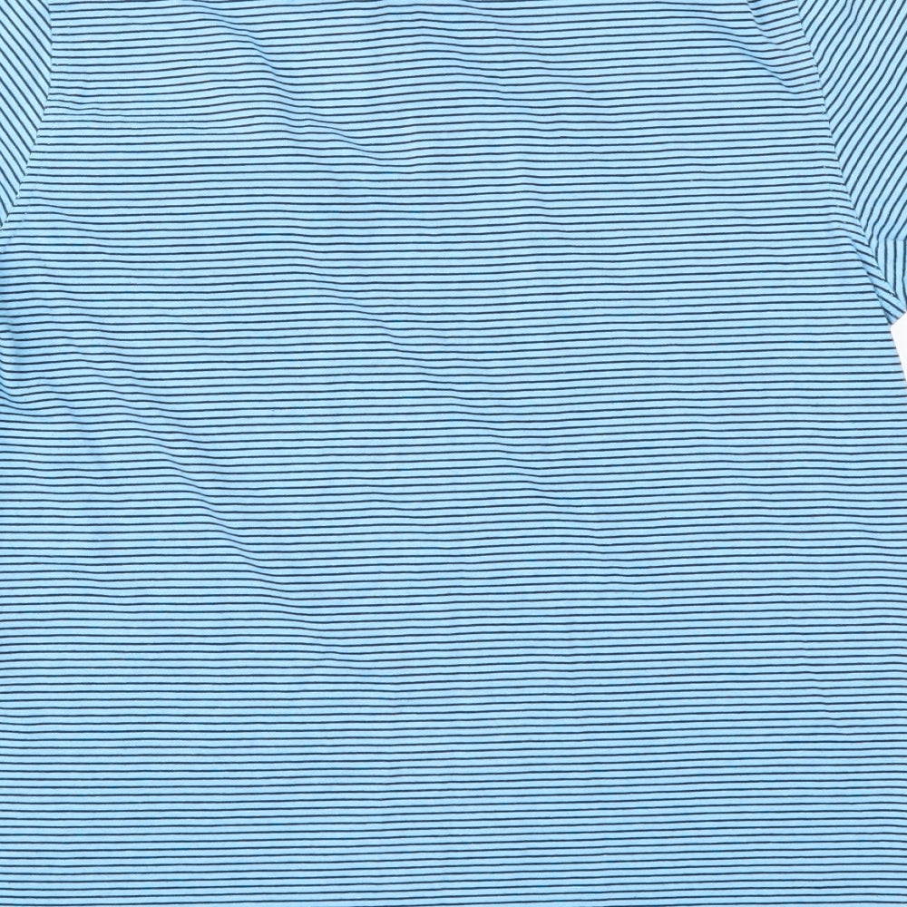 Easy Mens Blue Striped Polo Size S