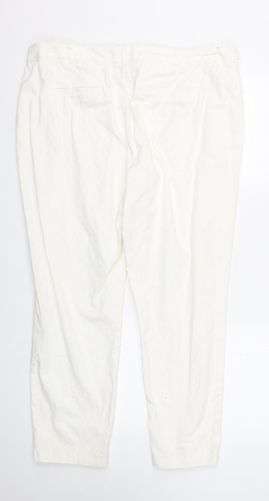 Womens UK Size 18 NEXT Regular Fit White Trousers