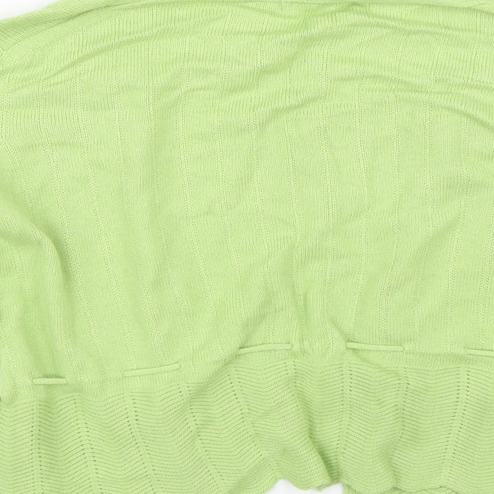 Womens UK Size 10 Preworn Green Cardigan Jumper