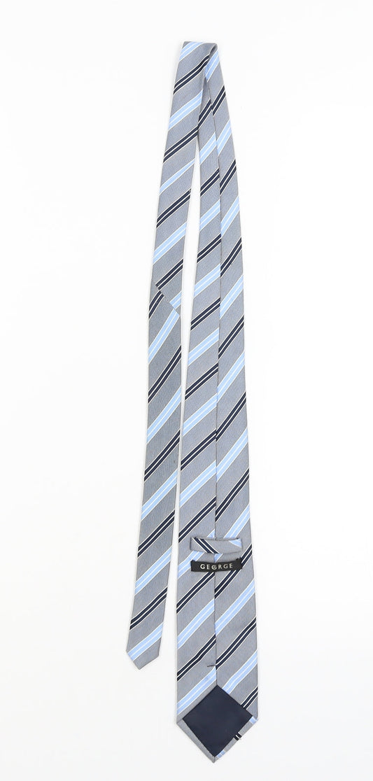 George Mens Blue Striped   Tie One Size