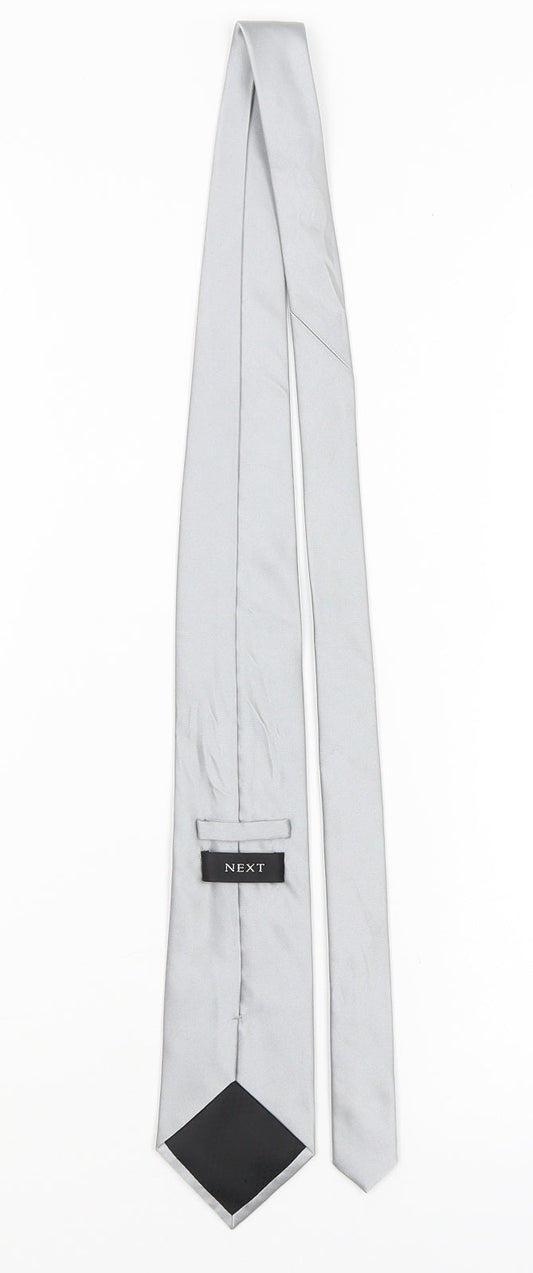 NEXT Mens Silver Grenadine Pointed Tie One Size